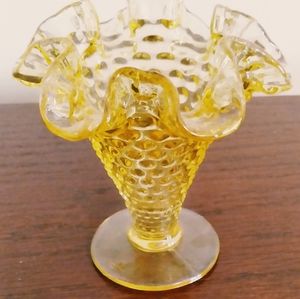 Fenton Small Yellow HTF Hobnail
